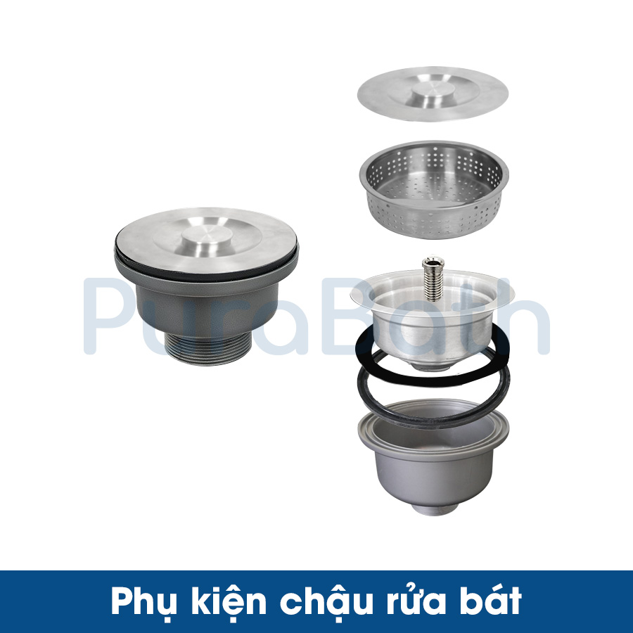 CHẬU RỬA BÁT HANDMADE 1 HỐ PURABATH PURA-7545 - Ảnh 4