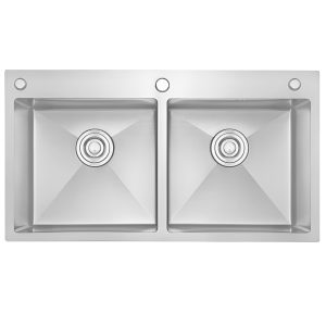 CHẬU RỬA BÁT HANDMADE 2 HỐ CÂN PURABATH PURA-8245C