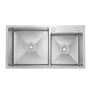 CHẬU RỬA BÁT HANDMADE 2 HỐ LỆCH PURABATH PURA-8245L